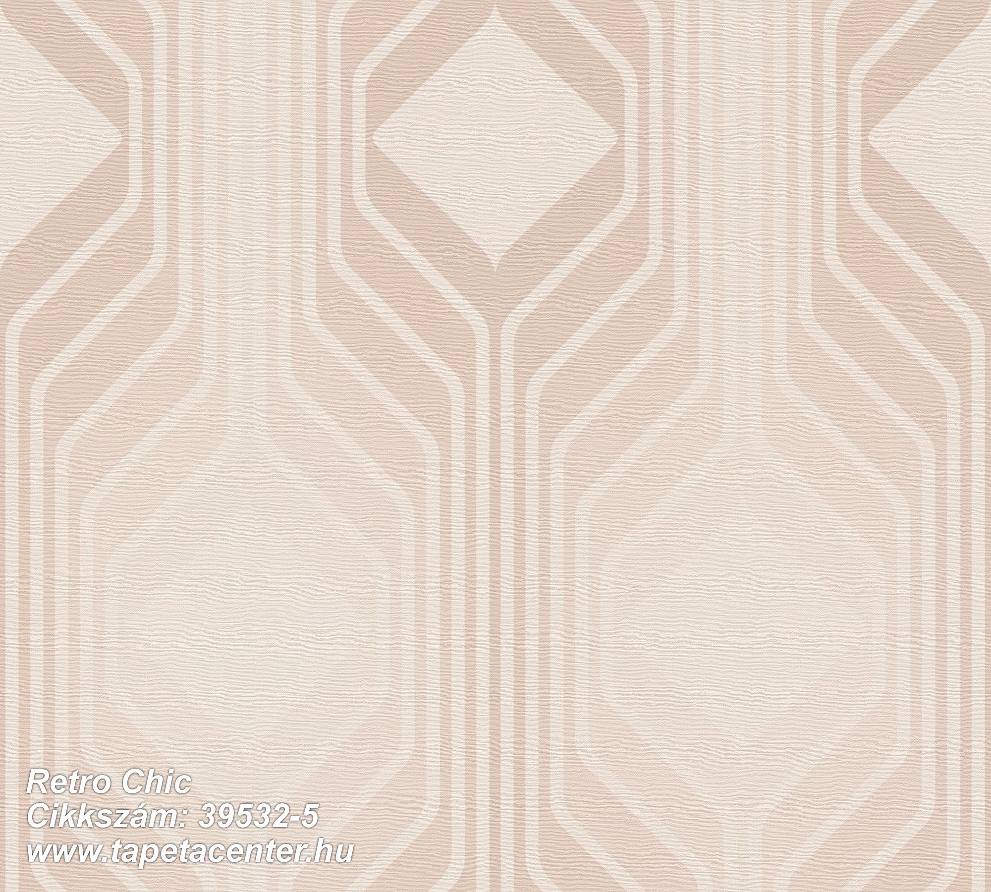 Geometriai mintás,retro,textil hatású,bézs-drapp,pink-rózsaszín,súrolható,vlies tapéta 
